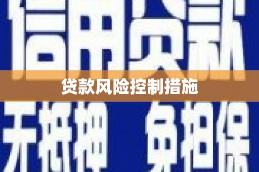暖暖贷款风险控制措施