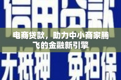 暖暖电商贷款，助力中小商家腾飞的金融新引擎