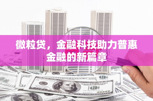 暖暖微粒贷，金融科技助力普惠金融的新篇章