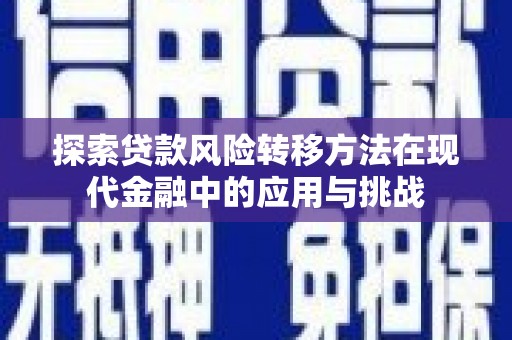 暖暖探索贷款风险转移方法在现代金融中的应用与挑战