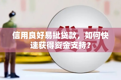 暖暖信用良好易批贷款，如何快速获得资金支持？