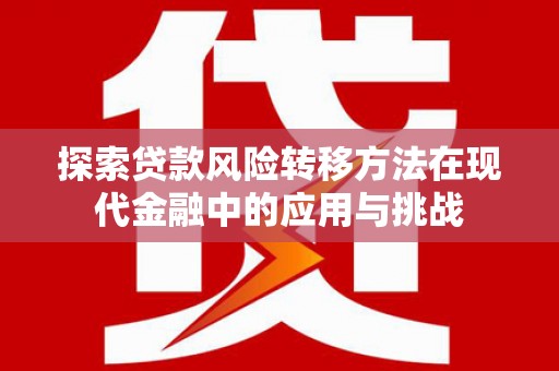 暖暖探索贷款风险转移方法在现代金融中的应用与挑战