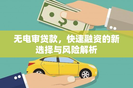 暖暖无电审贷款，快速融资的新选择与风险解析