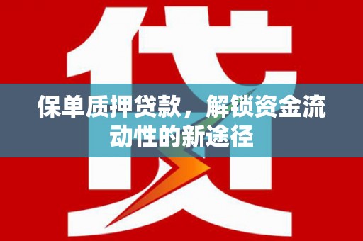 暖暖保单质押贷款，解锁资金流动性的新途径