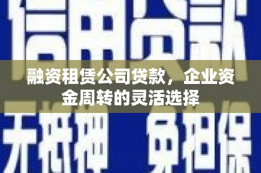 暖暖融资租赁公司贷款，企业资金周转的灵活选择