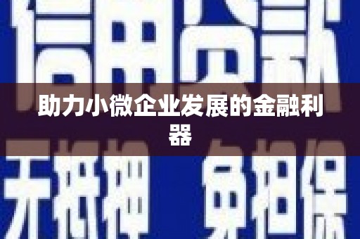 暖暖助力小微企业发展的金融利器