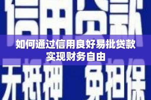 暖暖如何通过信用良好易批贷款实现财务自由