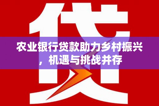 暖暖农业银行贷款助力乡村振兴，机遇与挑战并存
