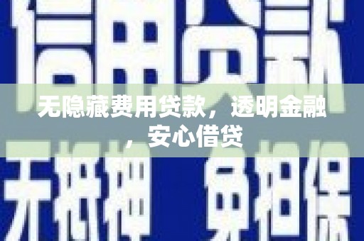 暖暖无隐藏费用贷款，透明金融，安心借贷