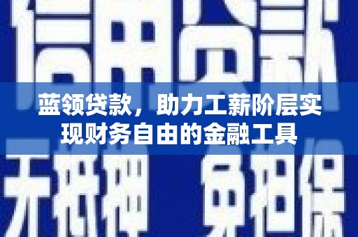 暖暖蓝领贷款，助力工薪阶层实现财务自由的金融工具