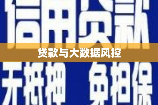 暖暖贷款与大数据风控