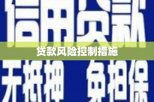 暖暖贷款风险控制措施
