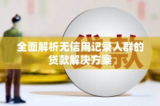 暖暖全面解析无信用记录人群的贷款解决方案